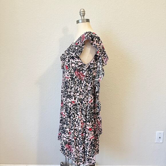 ZADIG & VOLTAIRE Reens Leo Mini Dress Multi Leopard Ruffled Whimsigoth - Picture 9 of 13